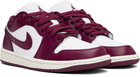 Nike Jordan White & Burgundy Air Jordan 1 Low Sneakers