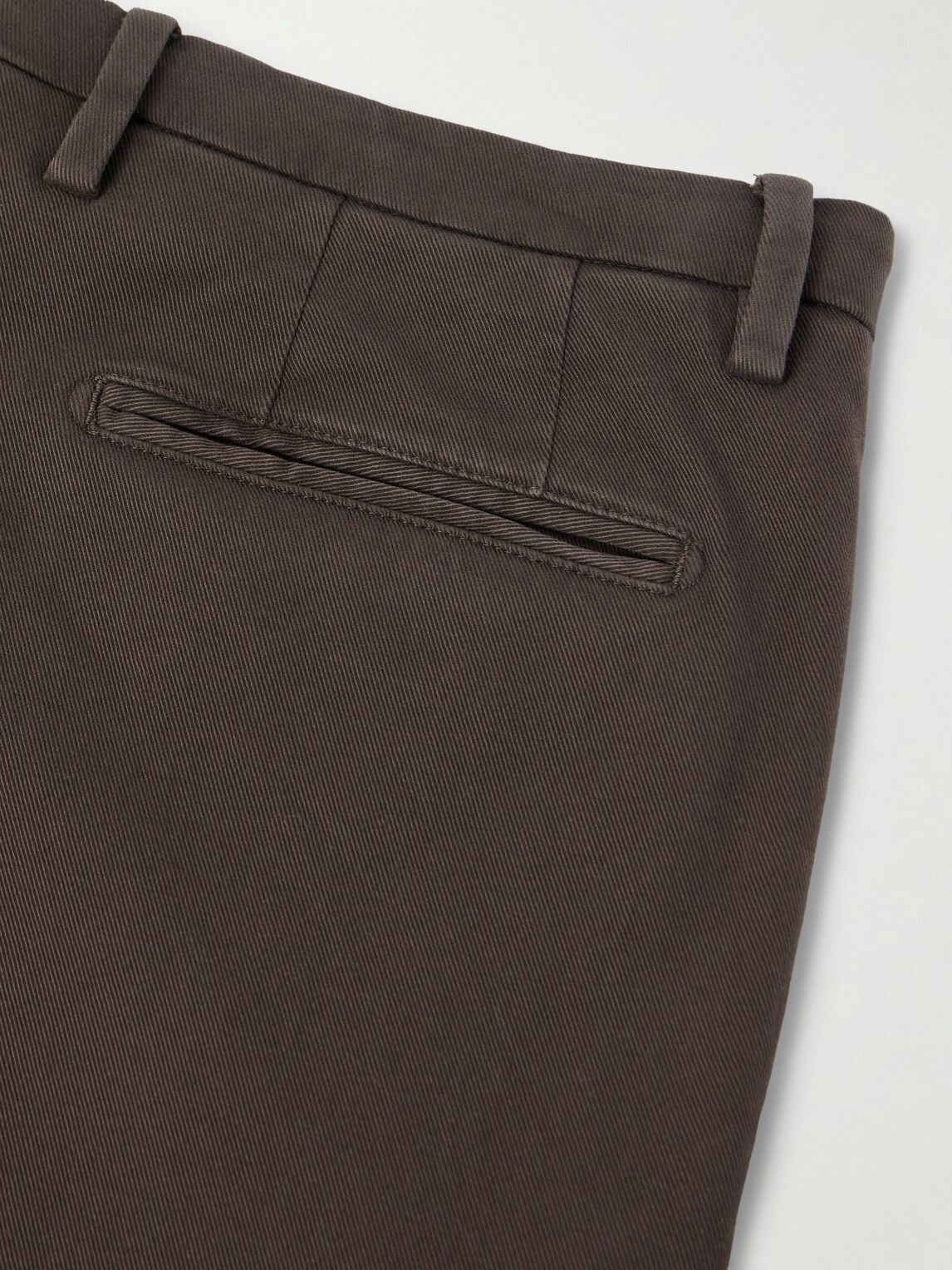 Boglioli - Tapered Cotton-Blend Twill Trousers - Brown