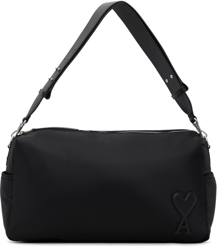 Photo: AMI Paris Black Nylon Marcel Large Duffle Bag