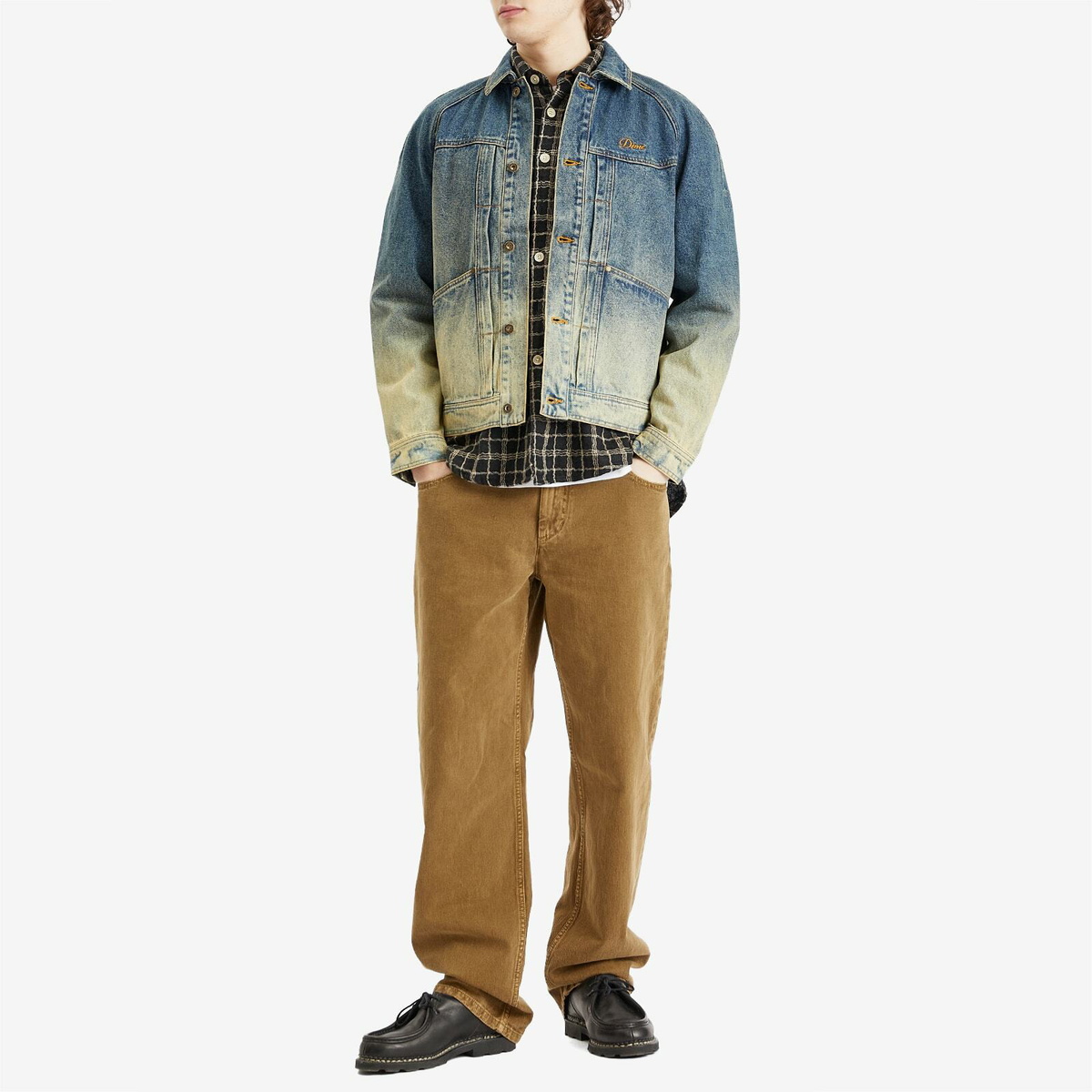 Dime Men's Denim Jacket in Dipped Sandblasted Indigo