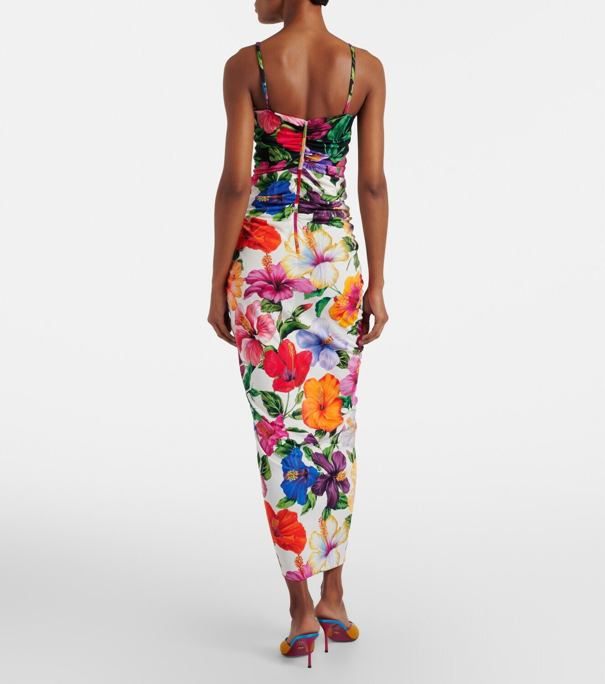 Dolce&Gabbana Floral draped cutout midi dress