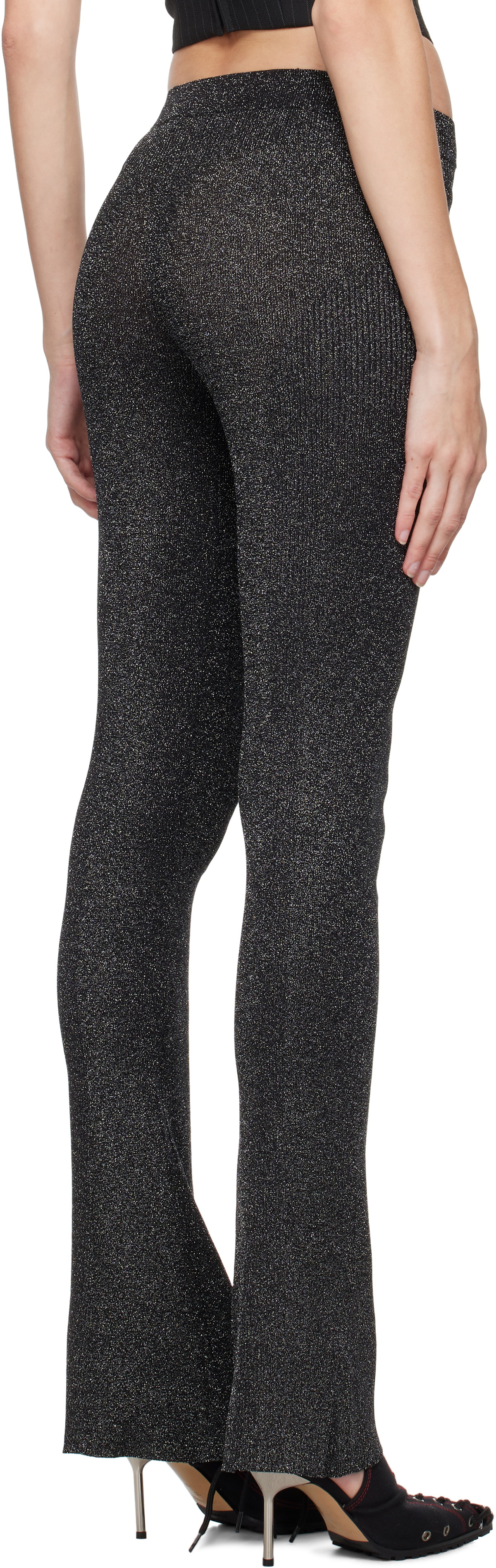MISBHV Black Knitted Flared Trousers