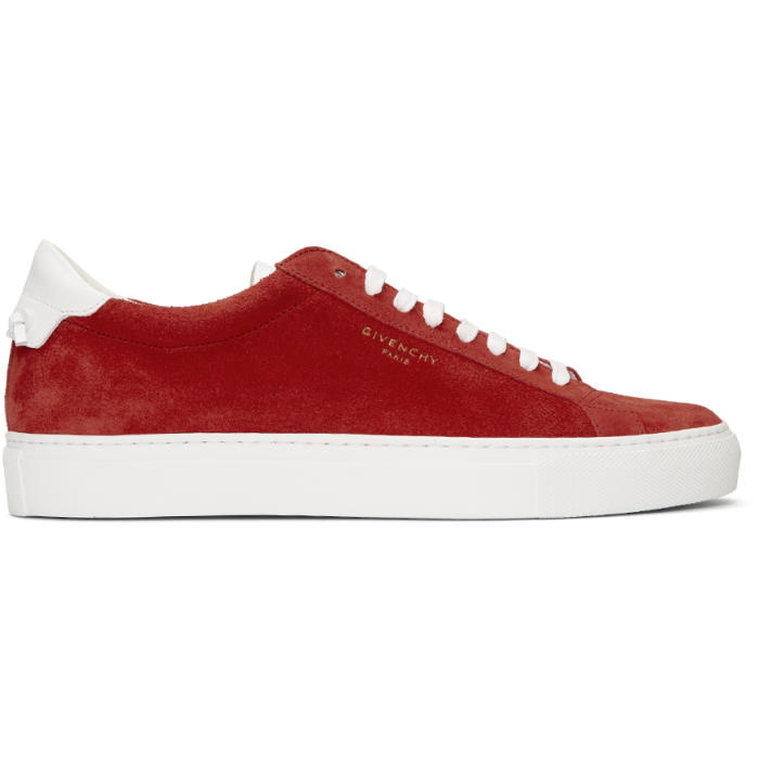 Photo: Givenchy Red and White Suede Urban Knots Sneakers 