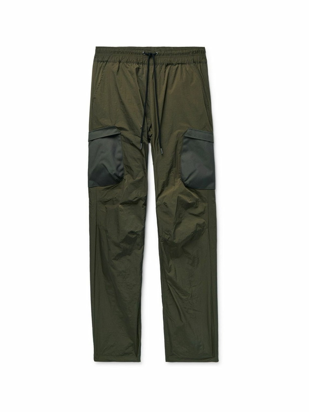 Photo: John Elliott - Himalayan Tapered Canvas-Trimmed Nylon Drawstring Cargo Trousers - Green