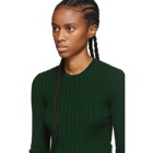 JW Anderson Green Ribbed Long Sleeve Sweater