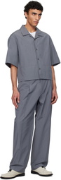 AMOMENTO Gray Belted Tuck Banding Trousers
