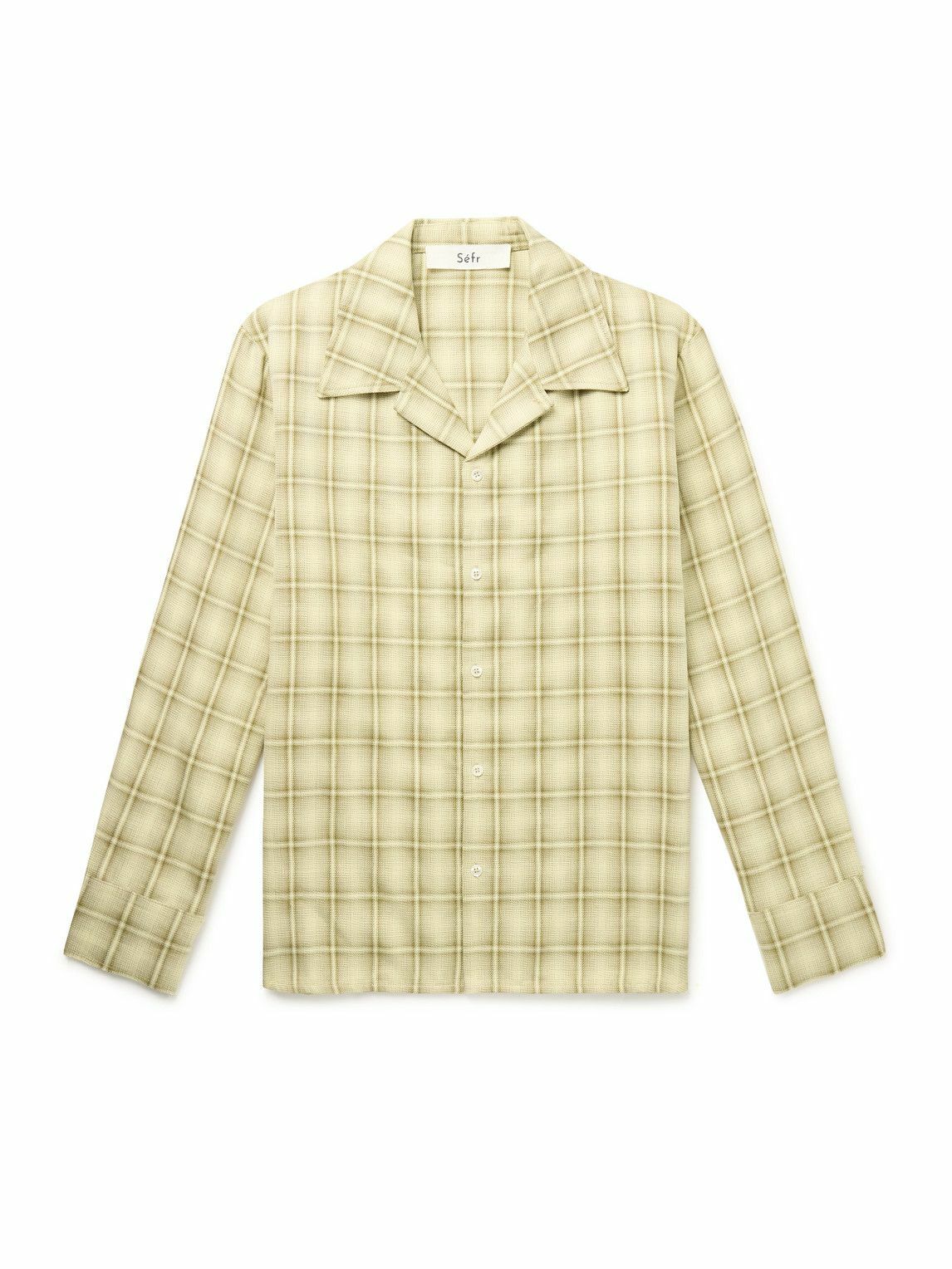 Séfr - Ignacio Camp-Collar Checked Cotton and Linen-Blend Shirt - Yellow