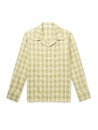 Séfr - Ignacio Camp-Collar Checked Cotton and Linen-Blend Shirt - Yellow