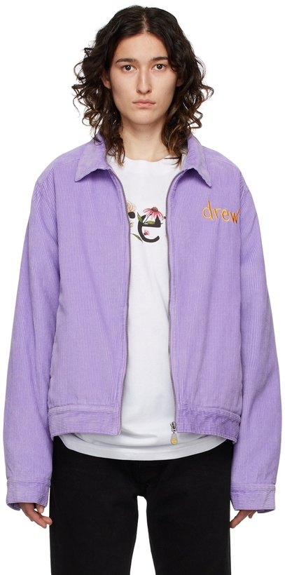 Photo: drew house SSENSE Exclusive Purple Painted Mascot Jacket