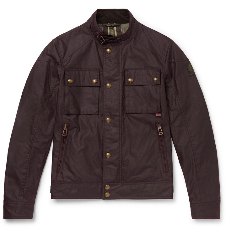 Photo: Belstaff - Racemaster Slim-Fit Waxed-Cotton Jacket - Burgundy