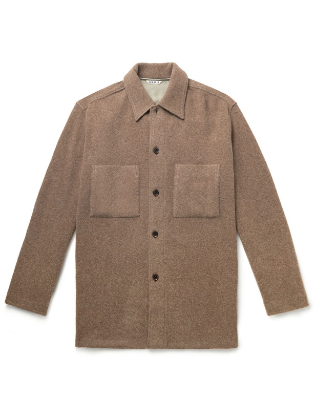 Photo: Auralee - Brushed Wool-Blend Overshirt - Brown