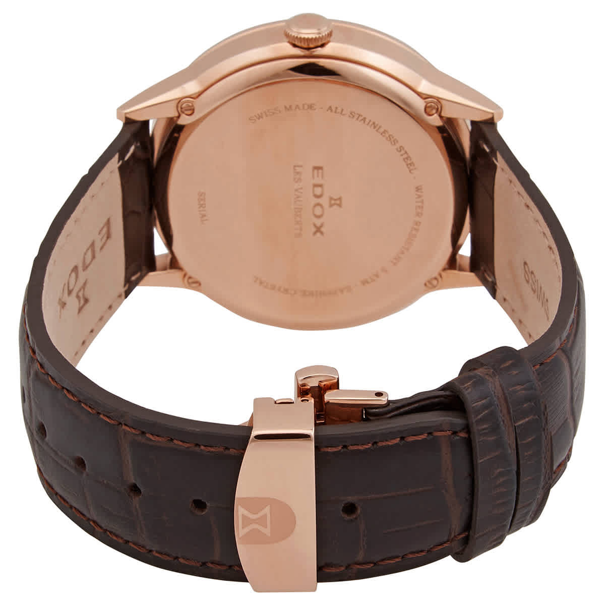 Edox Quartz White Dial Brown Leather Mens Watch 34500 37R AIR
