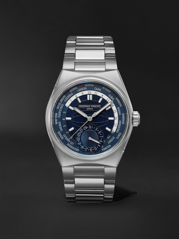 Photo: Frederique Constant - Highlife Worldtimer Automatic GMT 42mm Stainless Steel Watch, Ref. No. FC-718N4NH6B - Blue