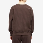 Les Tien Men's Heavyweight Crop Crew Sweat in Washed Brown Fig