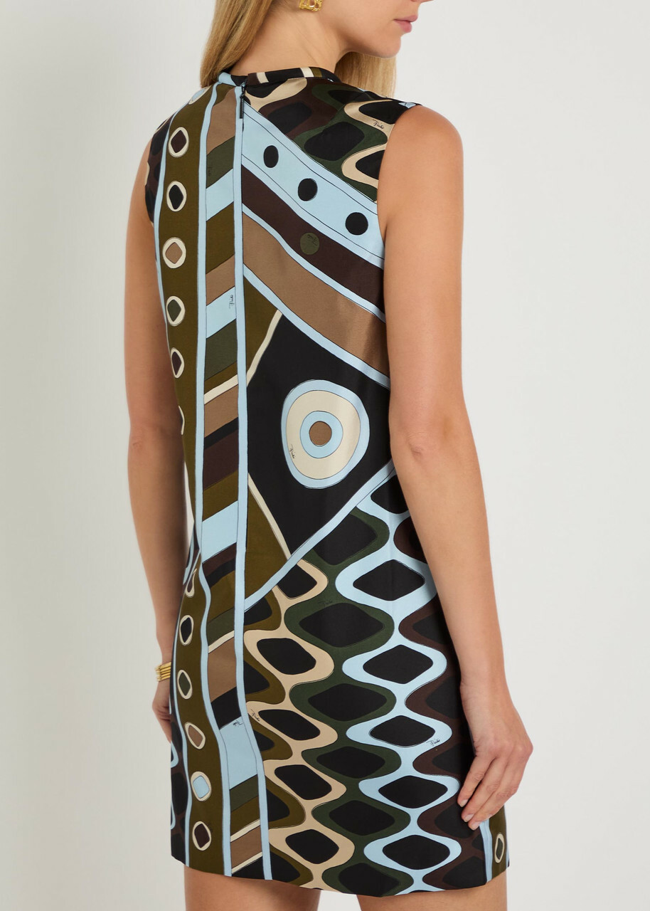 Pucci Printed Silk Mini Dress Multicoloured