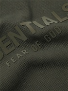 FEAR OF GOD ESSENTIALS - Logo-Appliquéd Waffle-Knit Cotton-Blend Polo Shirt - Black