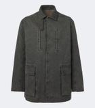 Rick Owens Collared Mac coated cotton canvas jacket