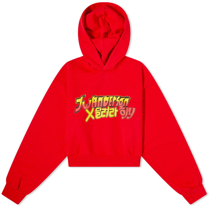 Photo: JW Anderson Women's x Run Hany Cropped Hoody in Scarlet