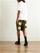 KAPITAL - Easy Straight-Leg Belted Printed Cotton-Twill Shorts - Green