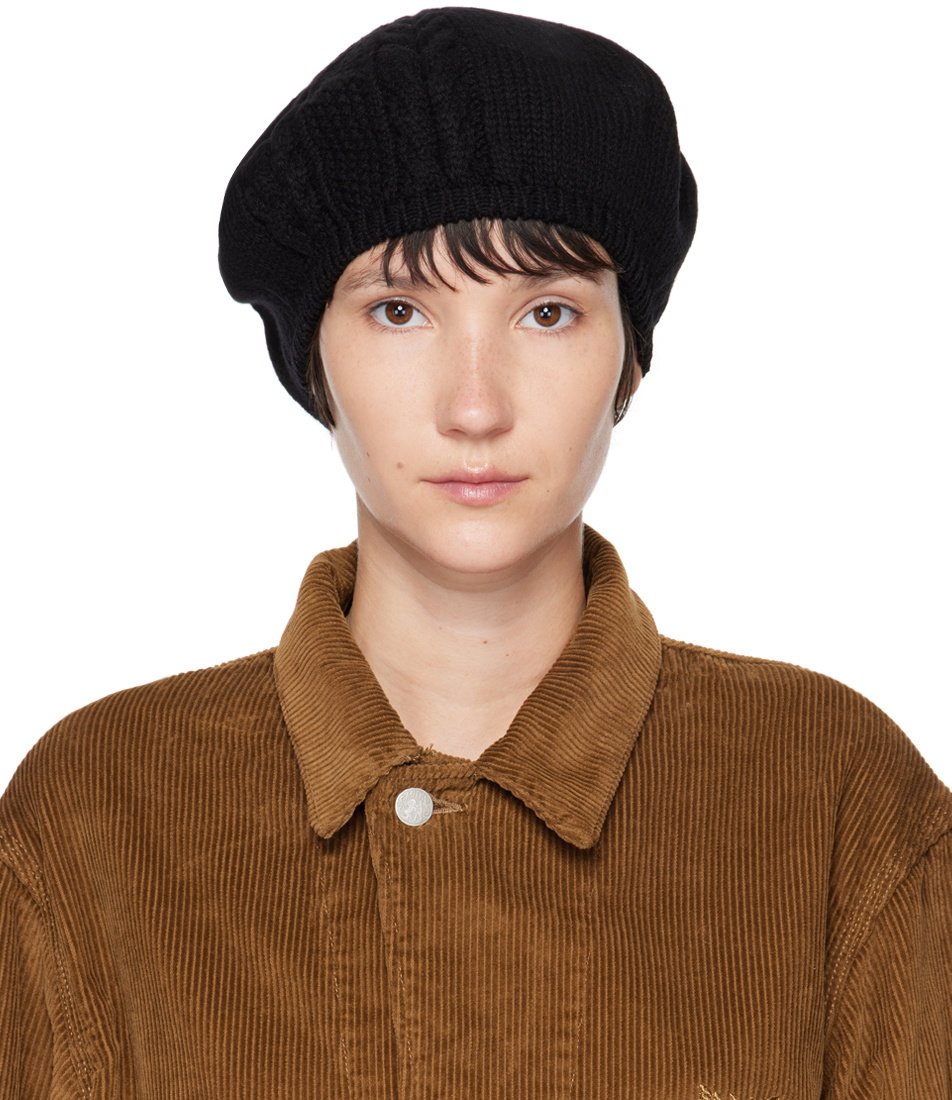 Y's Black Cable Beret