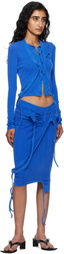 Ottolinger Blue Knee-Length Rib Midi Skirt