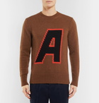 AMI - Intarsia Alpaca-Blend Sweater - Men - Camel