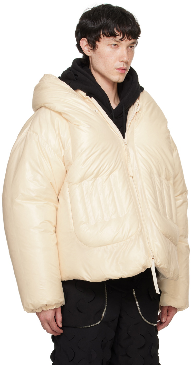 Juntae Kim Off-White Quilted Spiral Down Jacket