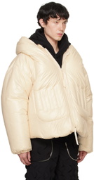 Juntae Kim Off-White Quilted Spiral Down Jacket