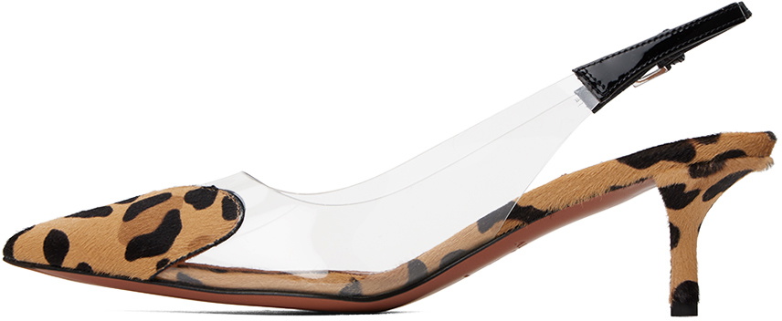 ALAÏA Brown Heart Slingback Heels