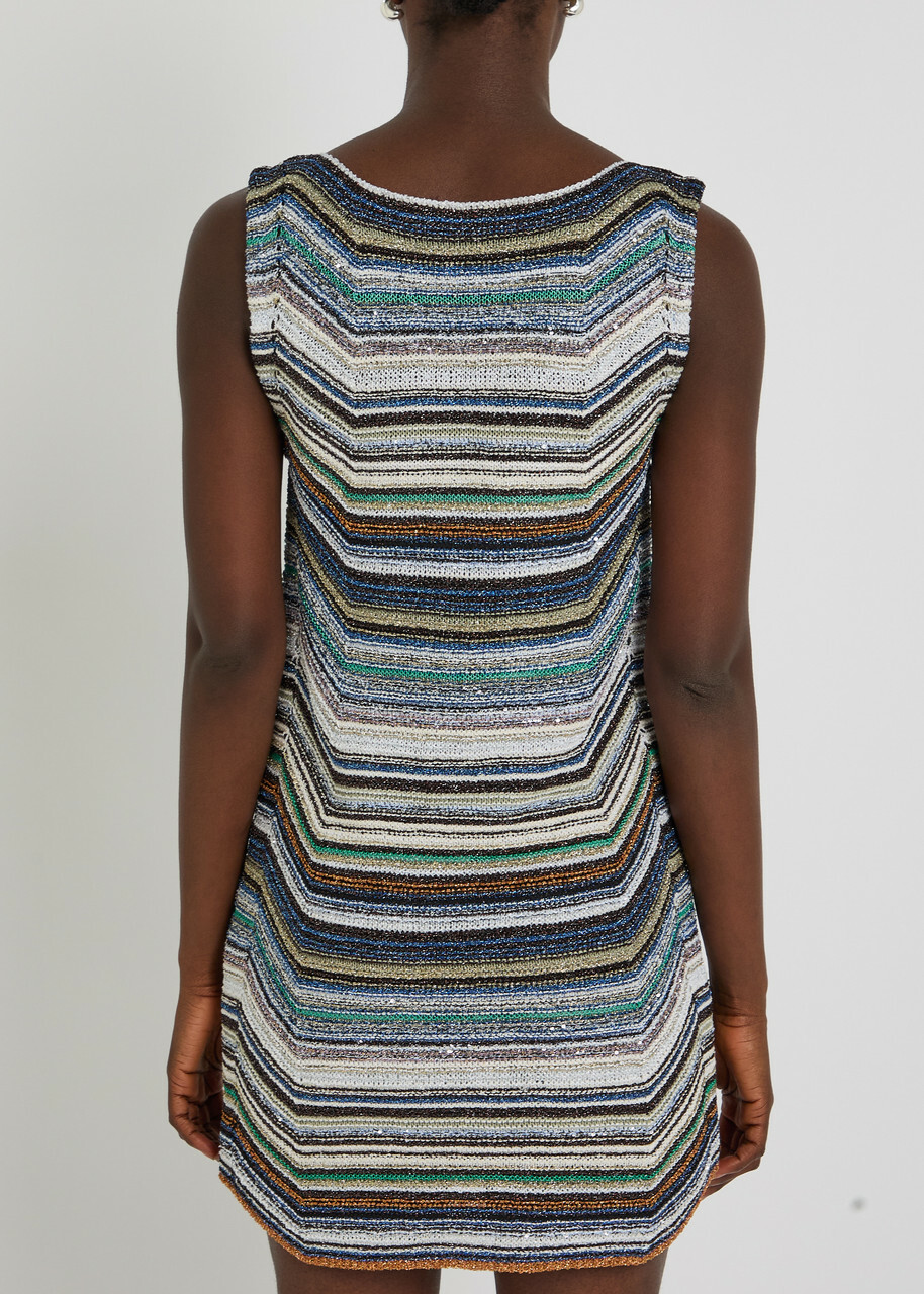 Missoni Striped Metallic-knit Mini Dress Multicoloured