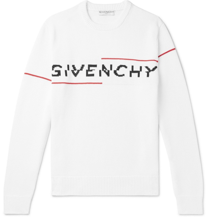Photo: Givenchy - Logo-Intarsia Cotton Sweater - Multi