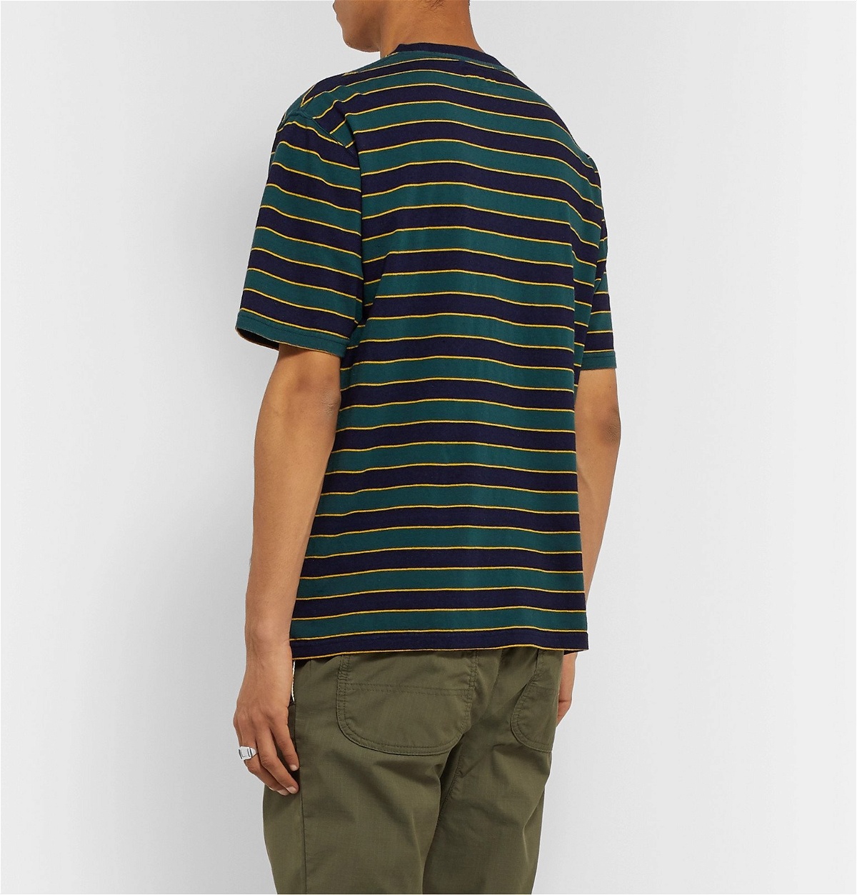 Beams Plus - Striped Cotton-Jersey T-Shirt - Green Beams Plus