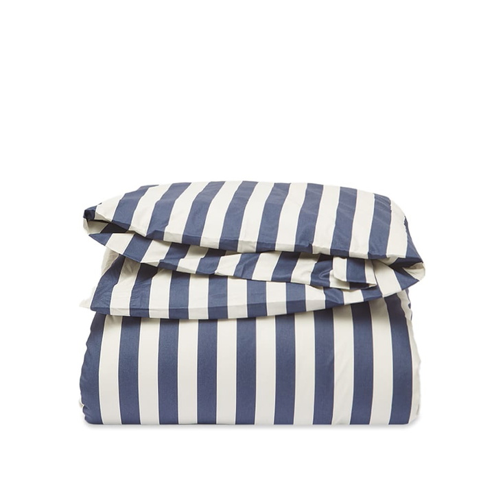 Photo: HAY Été Double Duvet Cover in Midnight Blue And Light Grey