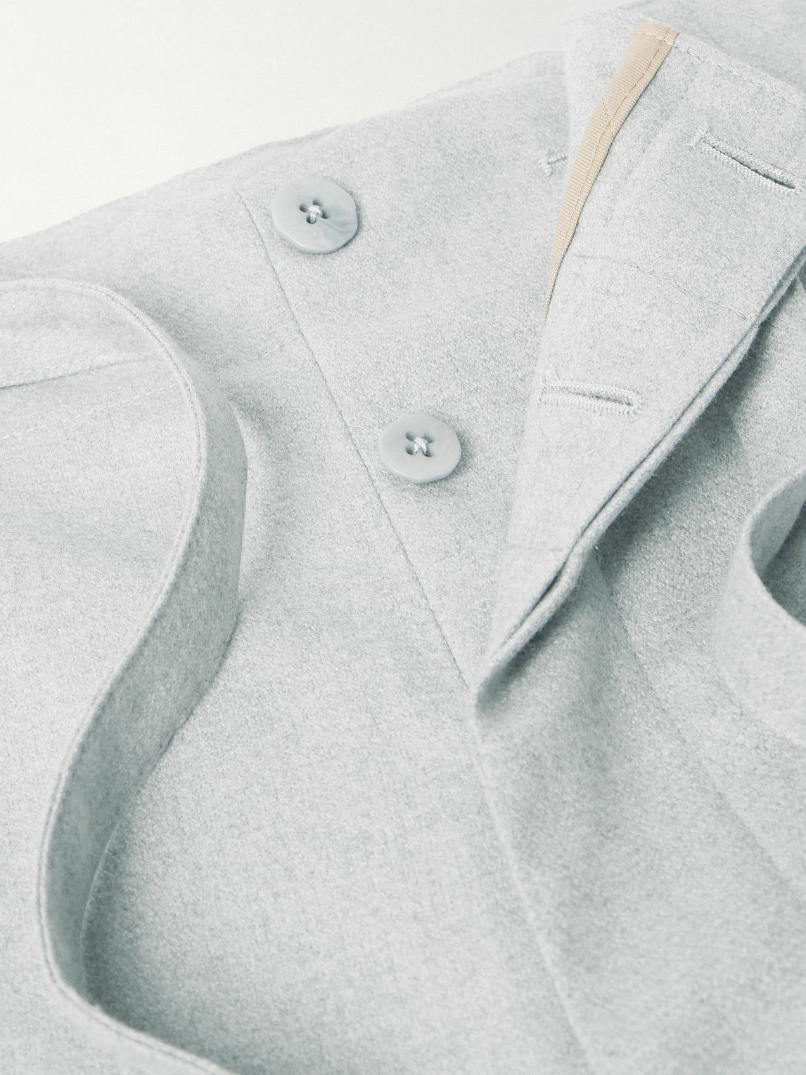 Stòffa - Straight-Leg Pleated Wool-Flannel Trousers - Gray