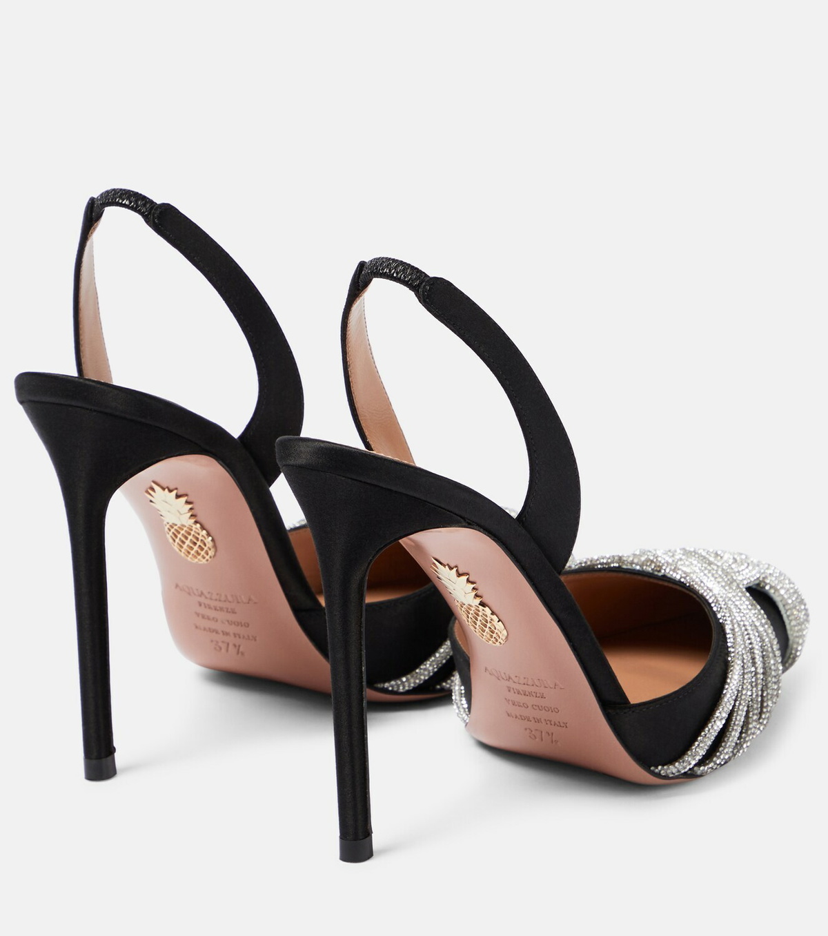Aquazzura Gatsby Sling 105 embellished satin pumps Aquazzura