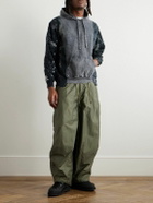 Needles - 5 Cuts Panelled Printed Cotton-Blend Jersey Hoodie - Gray