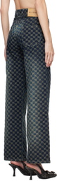 MISBHV Blue Jacquard Monogram Jeans