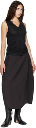 Lauren Manoogian Black Fine High V Shell Top