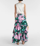 Alexandra Miro Cordelia floral tiered maxi skirt