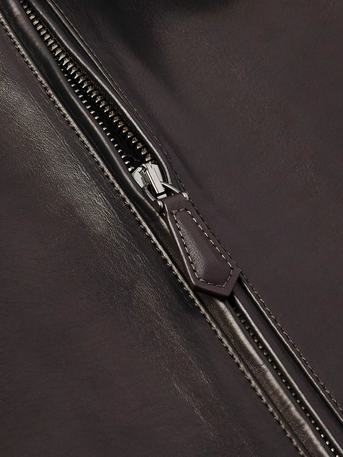 Loro Piana - Baydan Shearling-Trimmed Aviator Jacket - Brown