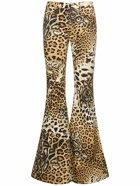 ROBERTO CAVALLI Leo Printed Mid Rise Flared Pants