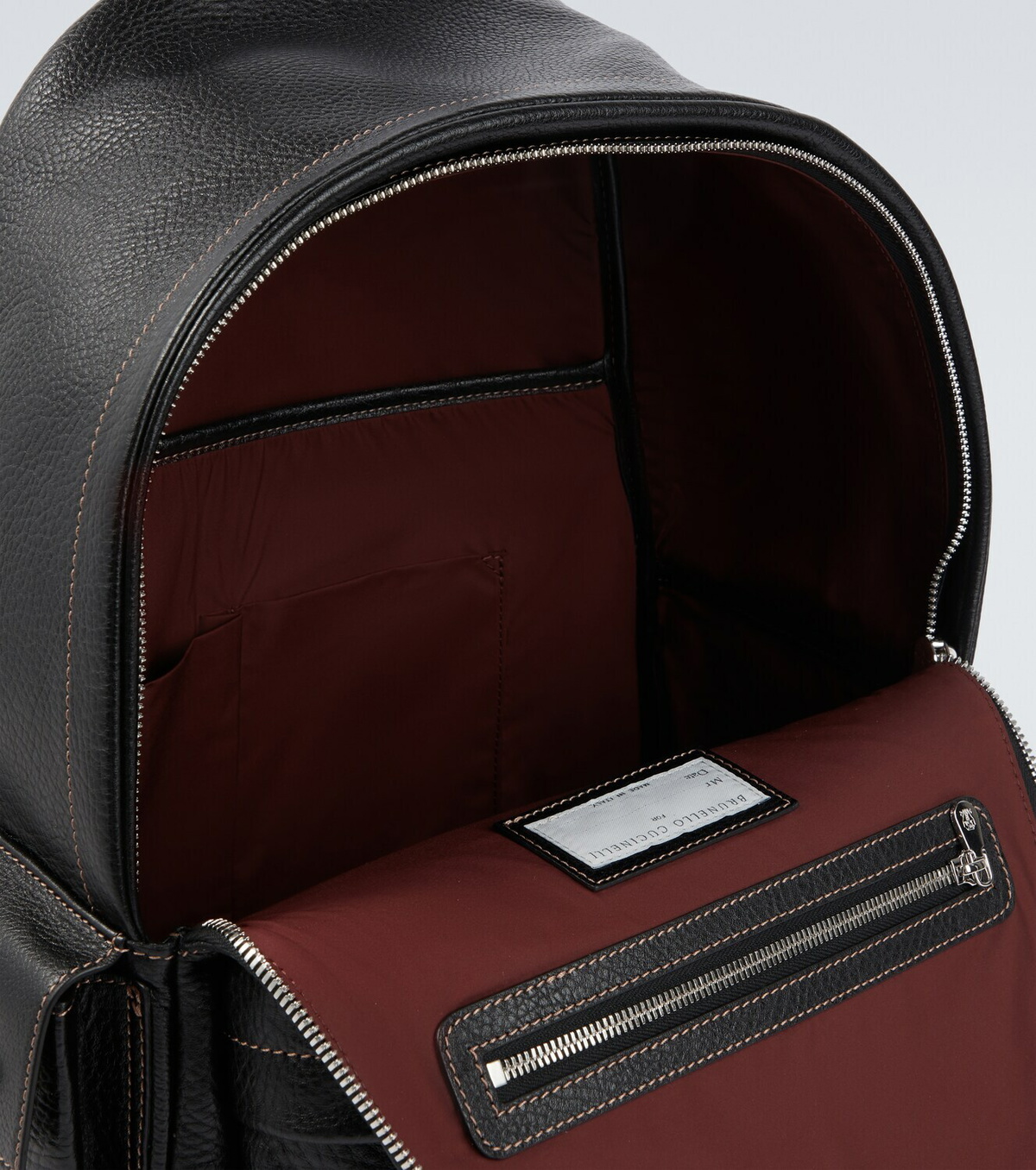 Brunello Cucinelli Logo leather backpack
