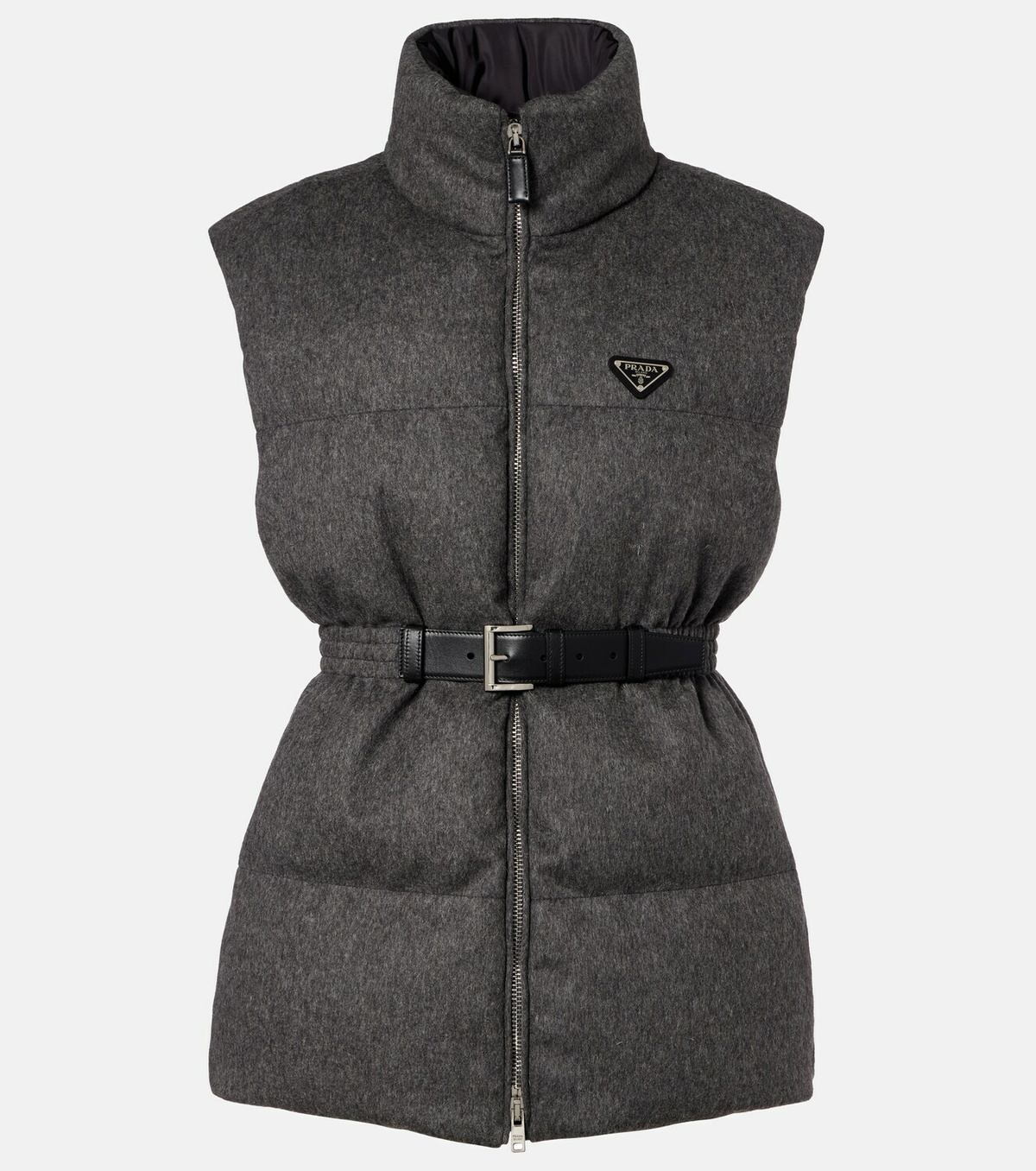 Prada Belted virgin wool down vest