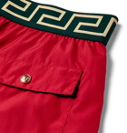 Versace - Slim-Fit Short-Length Swim Shorts - Red