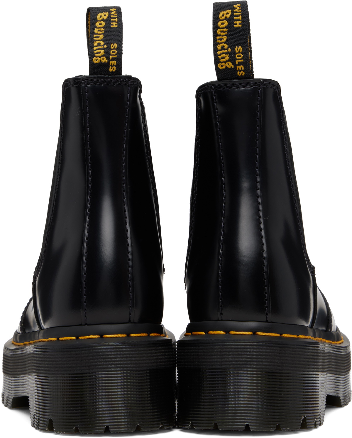 Dr. Martens Black 2976 Polished Smooth Platform Chelsea Boots