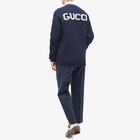 Gucci Men's Intarsia Logo Cardigan in Blue