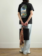 Casablanca - LA Night Oversized Logo-Print Organic Cotton-Jersey T-Shirt - Black