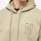 Norse Projects Men's Arne Relaxed N Logo Hoodie in Sand