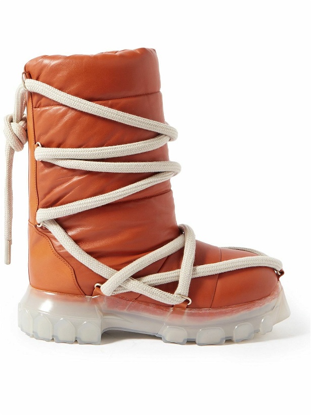 Photo: Rick Owens - Lunar Tractor Leather Boots - Orange