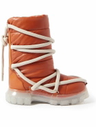 Rick Owens - Lunar Tractor Leather Boots - Orange